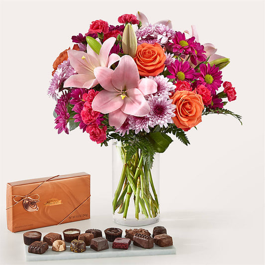 Light of My Life Bouquet and Chocolate Bundle