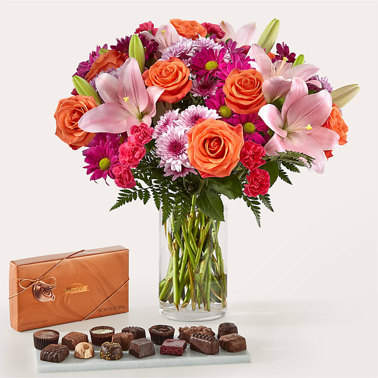 Light of My Life Bouquet and Chocolate Bundle