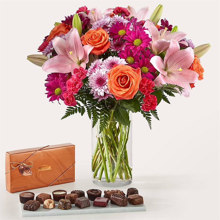 Light of My Life Bouquet and Chocolate Bundle