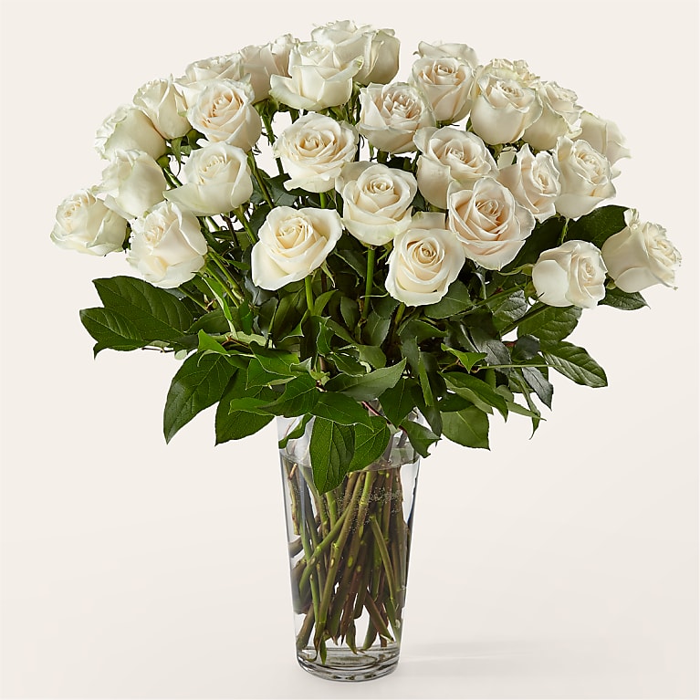 Long Stem White Rose Bouquet