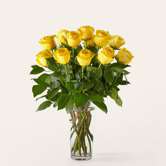 Long Stem Yellow Rose Bouquet