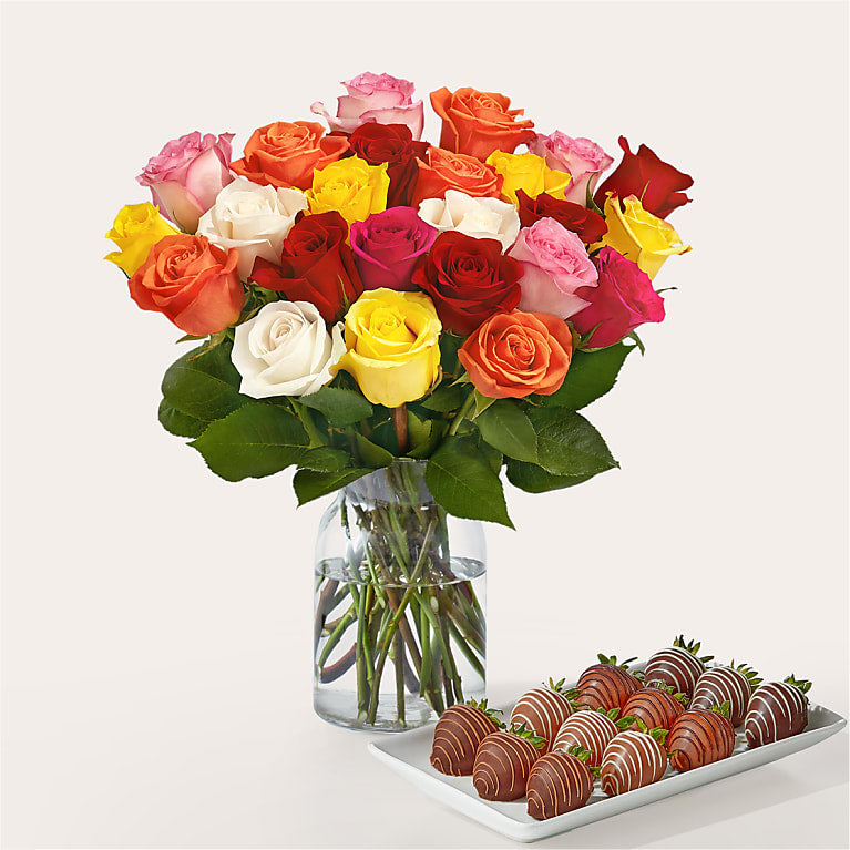 Mixed Roses and Berry Bundle