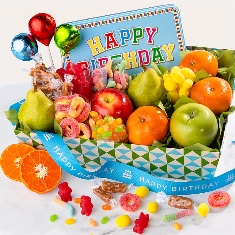 Happy Birthday Fruit & Treats Basket